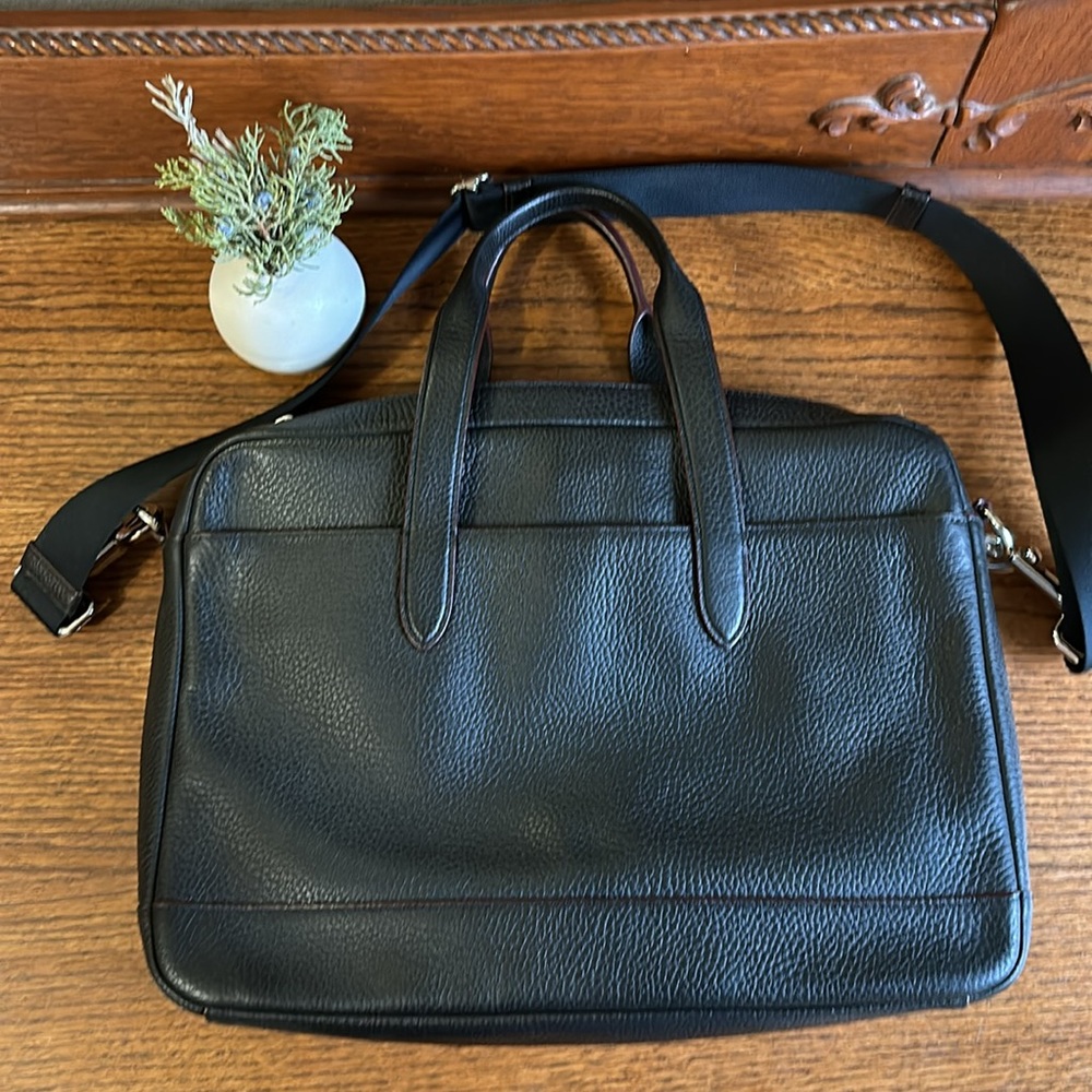 Coach Pebbled Leather Hamilton Brief Tote Briefcase - Picture 3 of 14